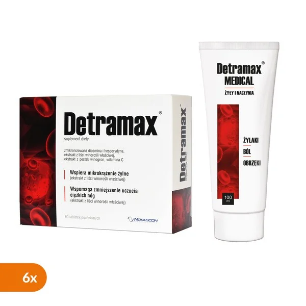 Zestaw Promocyjny 6x Detramax tabletki 60 szt + 6x Detramax Medical żel 100 ml [Detramax] - Detramax