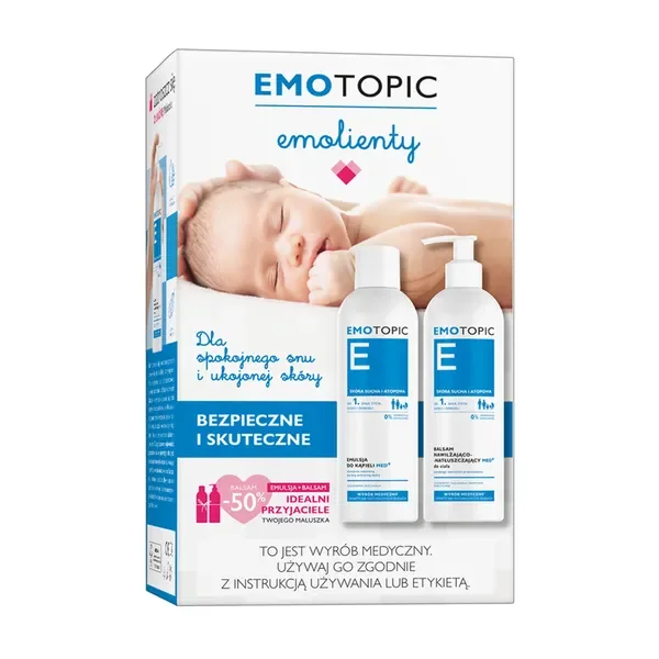 Zestaw Promocyjny Emotopic E emulsja do kąpieli 400ml + balsam nawilżająco-natłuszczający 400ml [Emotopic] - Emotopic