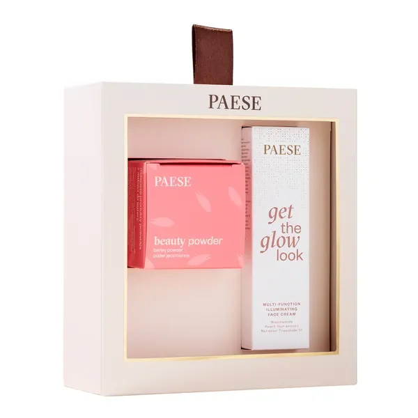 Zestaw świąteczny All About The Base 1 rozświetlający krem do twarzy 30ml + puder jęczmienny 10g [Paese] - Paese