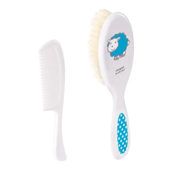 Zestaw szczotka z miękkim włosiem i grzebień dla niemowląt niebieski [Canpol Babies] - Canpol Babies