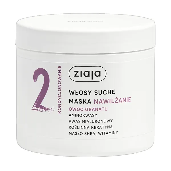 Ziaja Owoc Granatu Nawilżanie maska do włosów suchych 350ml - Ziaja