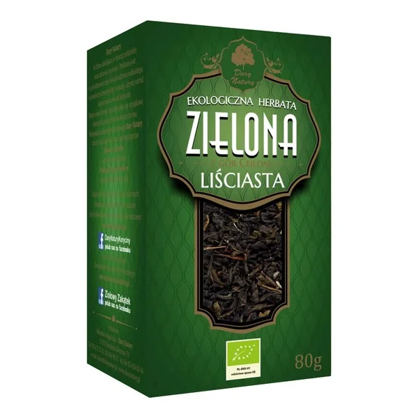Zielona herbata ekologiczna liściasta 80g [Dary Natury] - Dary Natury