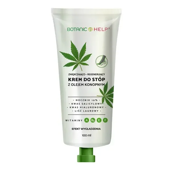 Zmiękczająco-regenerujący krem do stóp z olejem konopnym 100ml [Botanic Help] - Botanic Help