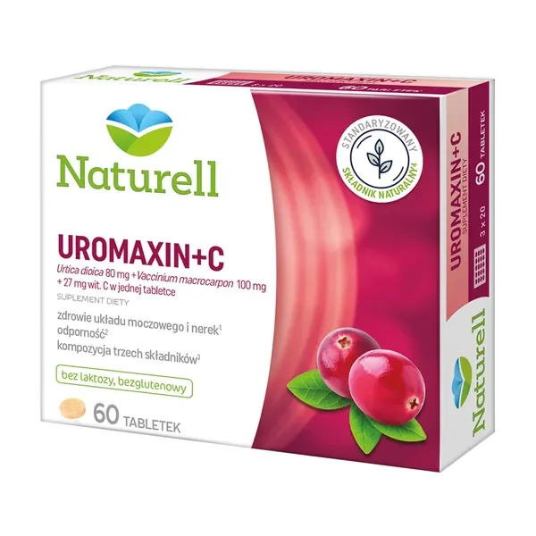 Żurawina + Pokrzywa + Witamina C 60 tabletek [Naturell] - Naturell