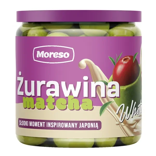 Żurawina suszona w białej czekoladzie z matchą 160g [Moreso] - Moreso
