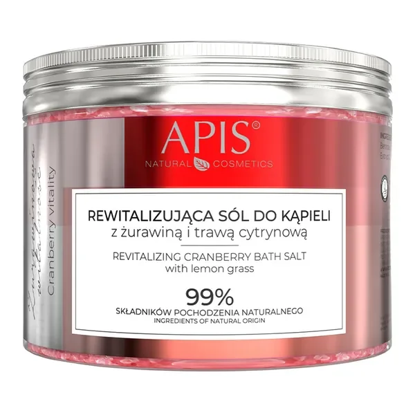 Żurawinowa Witalność sól do kąpieli z żurawiną i trawą cytrynową 650g [Apis] - Apis